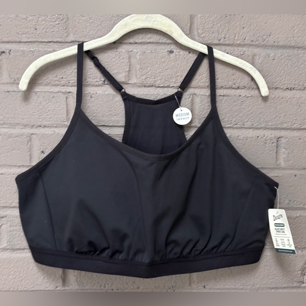 Duluth NWT black Sports Bra XL